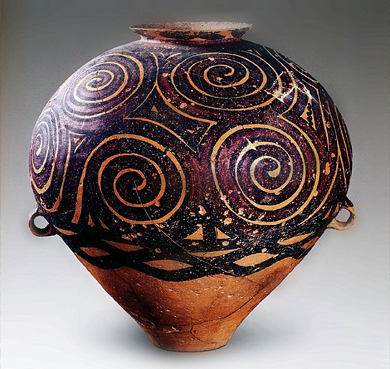 马家窑文化|涡纹彩陶瓮