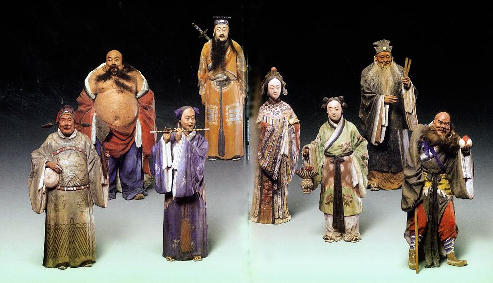 故宫博物院藏 泥人张 彩绘泥塑 八仙像