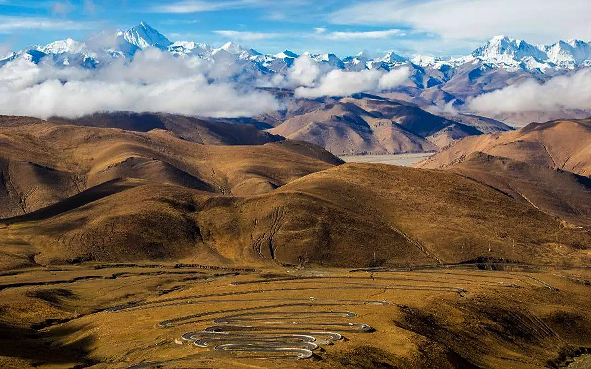 日喀则市-定日县-加乌拉山垭口·观景台（5210米）·珠峰108拐风景区 