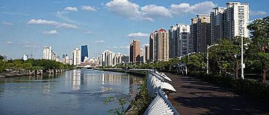 上海市-长宁区-长宁路-苏州河景观步廊