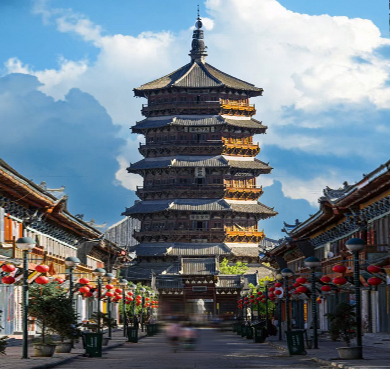 朔州市-应县县城-应县木塔（|辽|佛宫寺释迦塔）风景旅游区|4A
